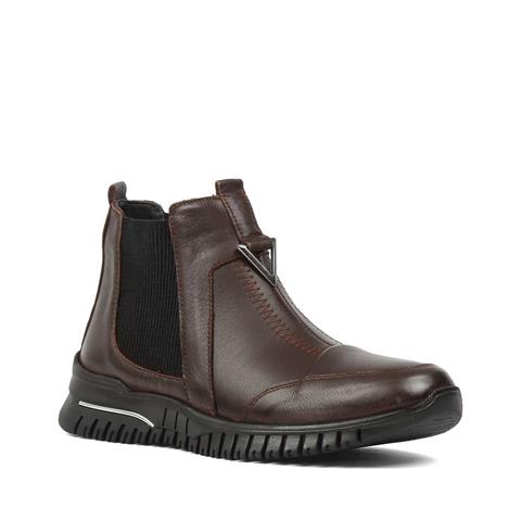 Kadın Kahverengi Kalın Tabanlı Deri Chelsea Bot