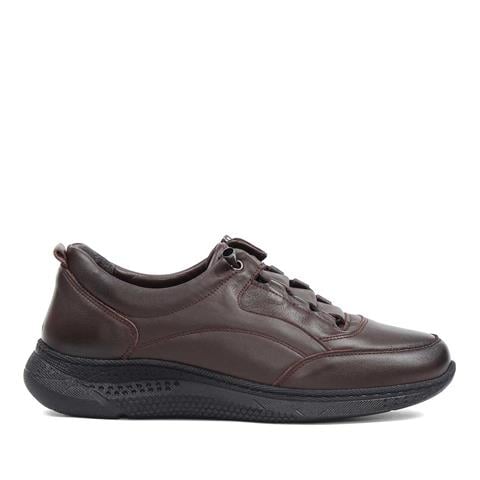 Kadın Kahverengi Kalın Tabanlı Deri Sneaker