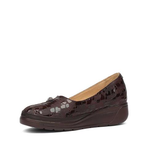 Kadın Kahverengi Kroko Dolgu Topuklu Rugan Deri Ayakkabı