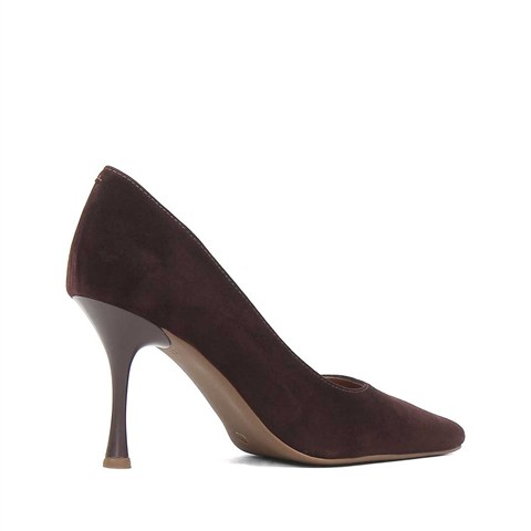 Kadın Kahverengi Süet Deri Stiletto