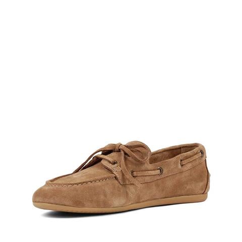 Kadın Kum Süet Bağcıklı Deri Ayakkabı