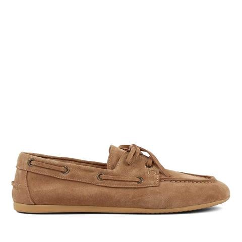 Kadın Kum Süet Bağcıklı Deri Ayakkabı