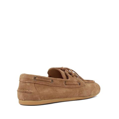 Kadın Kum Süet Bağcıklı Deri Ayakkabı