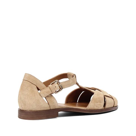 Kadın Kum Süet Deri Sandalet