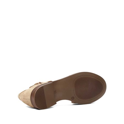 Kadın Kum Süet Deri Sandalet