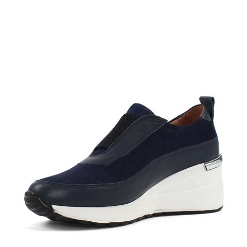 Kadın Lacivert Dolgu Topuklu Süet Deri Sneaker