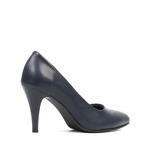 Kadın Lacivert İnce Topuklu Deri Stiletto
