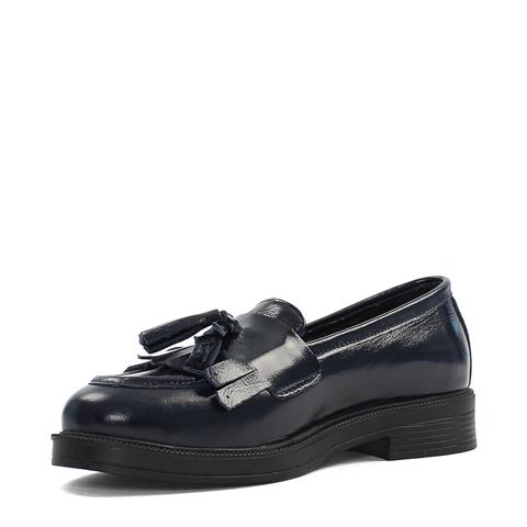 Kadın Lacivert Püsküllü Rugan Deri Loafer