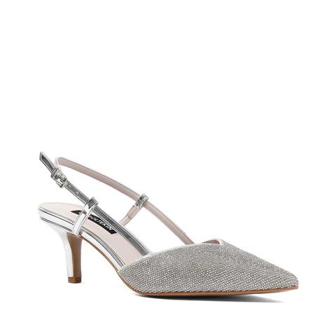 Kadın Lame Arkası Açık İnce Topuklu Abiye Ayakkabı