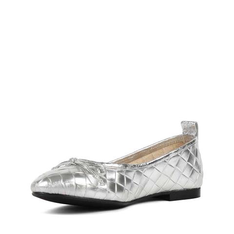 Kadın Lame Fiyonklu Deri Babet