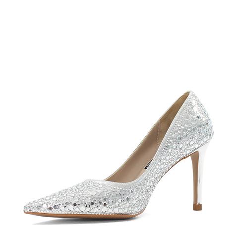 Kadın Lame Parlak İnce Topuklu Stiletto