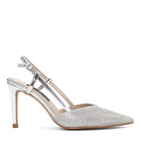 Kadın Lame Taşlı İnce Topuklu Abiye Ayakkabı