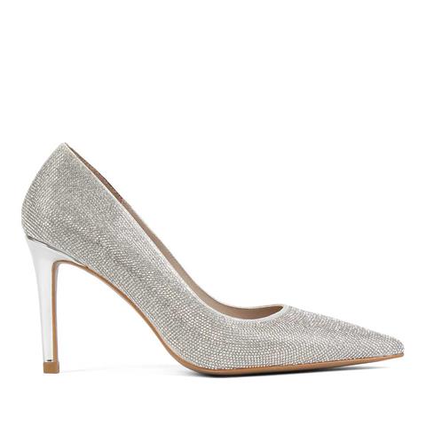 Kadın Lame Taşlı İnce Topuklu Stiletto