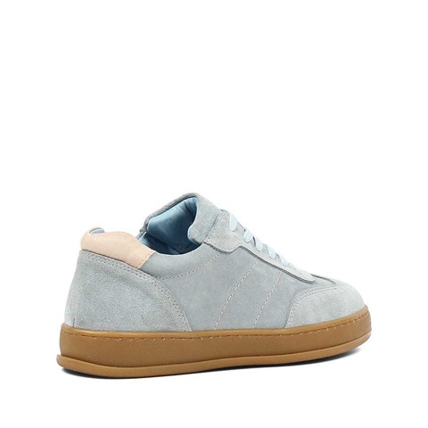 Kadın Mavi Kalın Tabanlı Süet Deri Sneaker