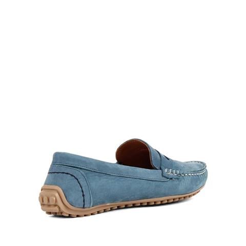 Kadın Mavi Nubuk Deri Loafer