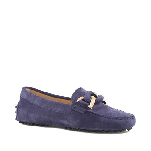 Kadın Mor Tokalı Süet Deri Babet