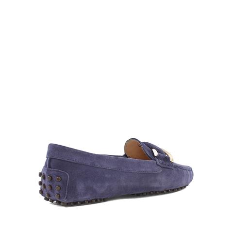 Kadın Mor Tokalı Süet Deri Babet