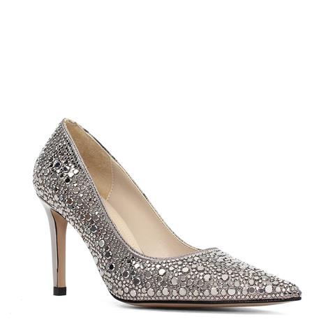 Kadın Platin Parlak İnce Topuklu Stiletto