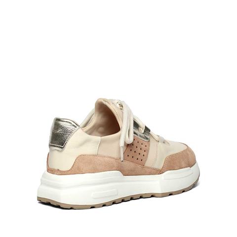 Kadın Pudra Bağcıklı Kalın Tabanlı Süet Deri Sneaker