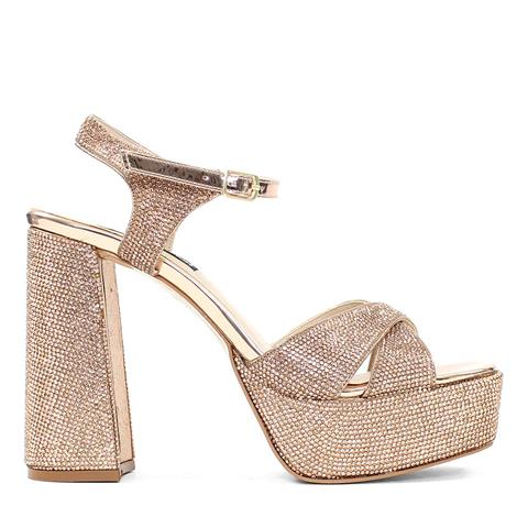 Kadın Rose Taşlı Platform Topuklu Abiye Ayakkabı