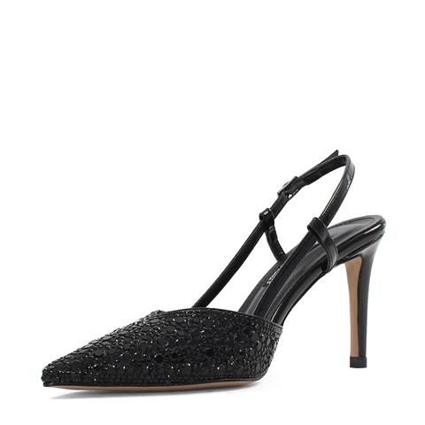 Kadın Siyah Arkası Açık İnce Topuklu Abiye Ayakkabı