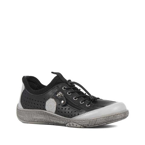 Kadın Siyah Bağcıklı Deri Ayakkabı