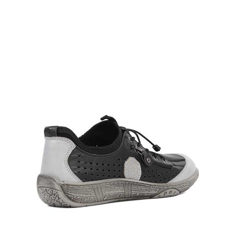 Kadın Siyah Bağcıklı Deri Ayakkabı