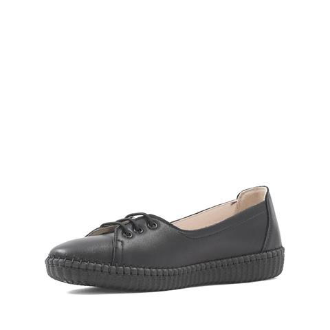 Kadın Siyah Bağcıklı Deri Ayakkabı