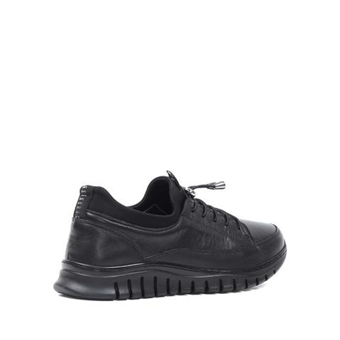 Kadın Siyah Bağcıklı Deri Ayakkabı