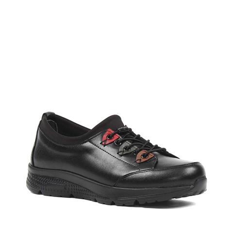 Kadın Siyah Bağcıklı Deri Ayakkabı