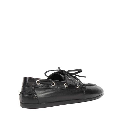 Kadın Siyah Bağcıklı Deri Ayakkabı