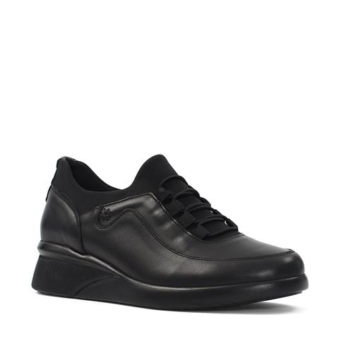 Kadın Siyah Bağcıklı Dolgu Topuklu Ayakkabı