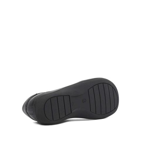 Kadın Siyah Bağcıklı Fermuarlı Deri Ayakkabı