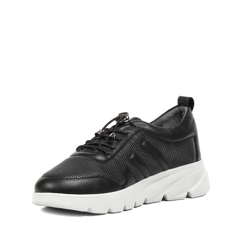 Kadın Siyah Bağcıklı Kalın Tabanlı Deri Sneaker