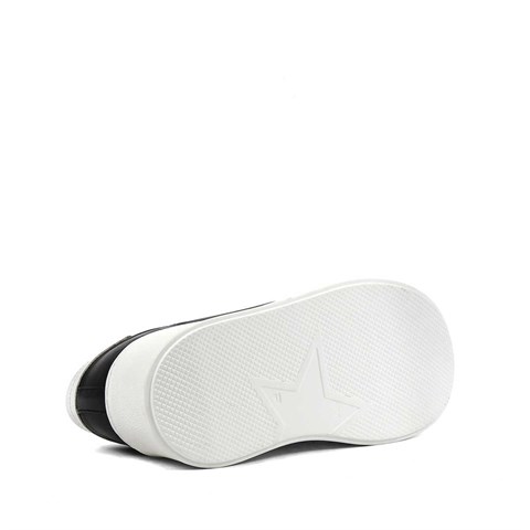 Kadın Siyah Bağcıklı Kalın Tabanlı Deri Sneaker