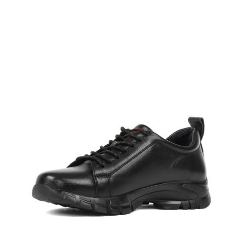 Kadın Siyah Bağcıklı Kalın Tabanlı Deri Ayakkabı