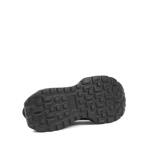 Kadın Siyah Bağcıklı Kalın Tabanlı Süet Deri Sneaker