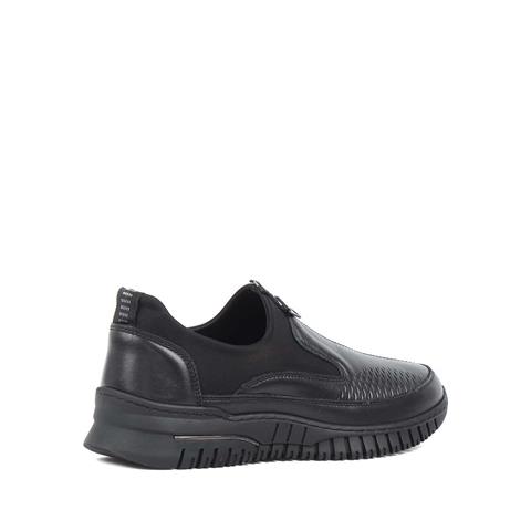 Kadın Siyah Baskılı Deri Ayakkabı