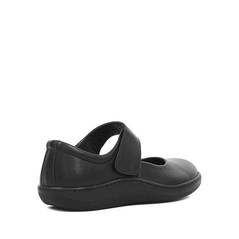 Kadın Siyah Bilekten Bantlı Deri Ayakkabı