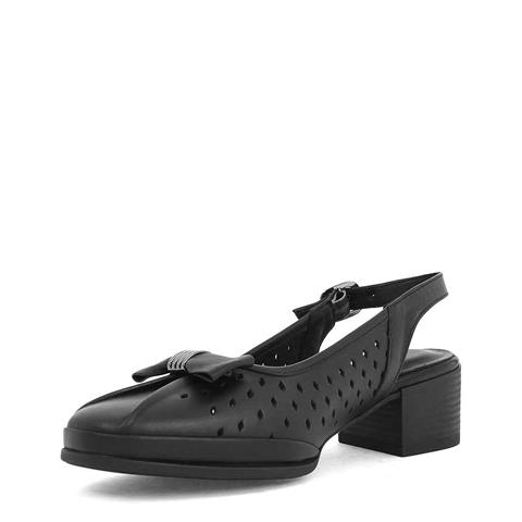 Kadın Siyah Bilekten Bantlı Deri Klasik Ayakkabı