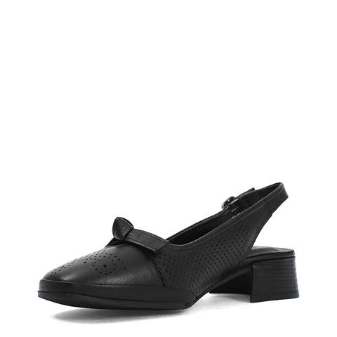 Kadın Siyah Bilekten Bantlı Deri Klasik Ayakkabı