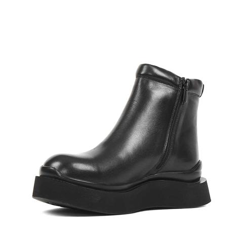 Kadın Siyah Çift Fermuarlı Deri Bot