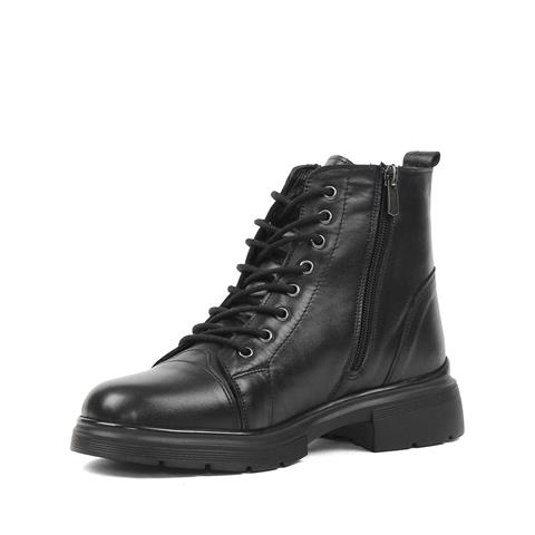 Kadın Siyah Çift Fermuarlı Deri Bot