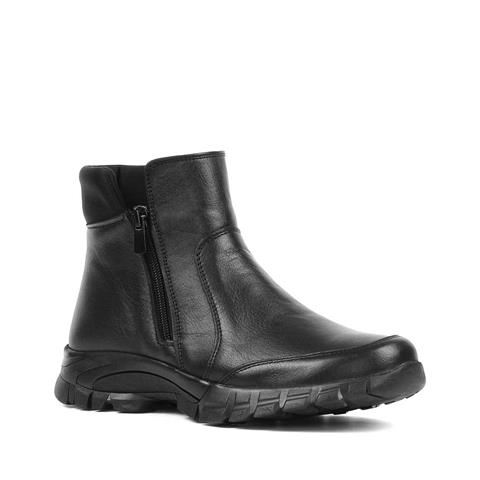 Kadın Siyah Çift Fermuarlı Deri Bot