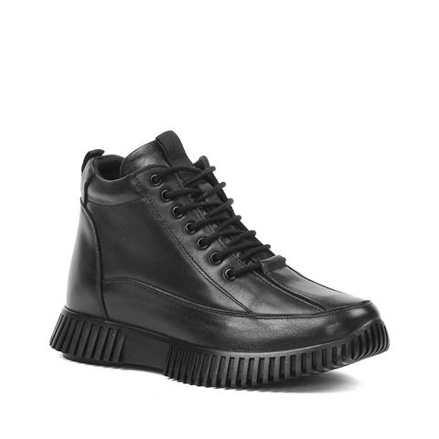 Kadın Siyah Çift Fermuarlı Deri Bot