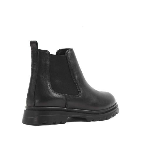 Kadın Siyah Deri Chelsea Bot