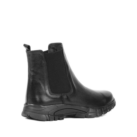 Kadın Siyah Deri Chelsea Bot