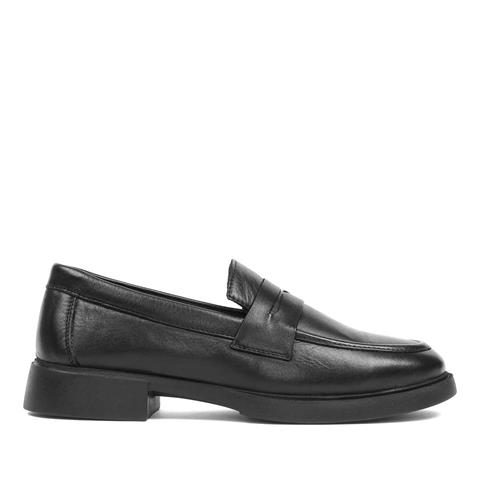 Kadın Siyah Deri Loafer