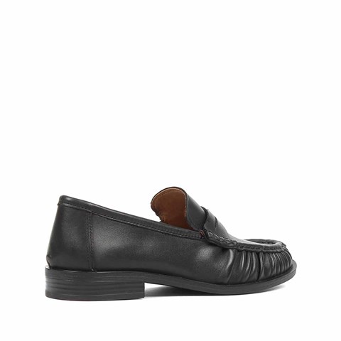 Kadın Siyah Deri Loafer