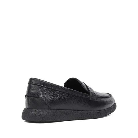 Kadın Siyah Deri Loafer